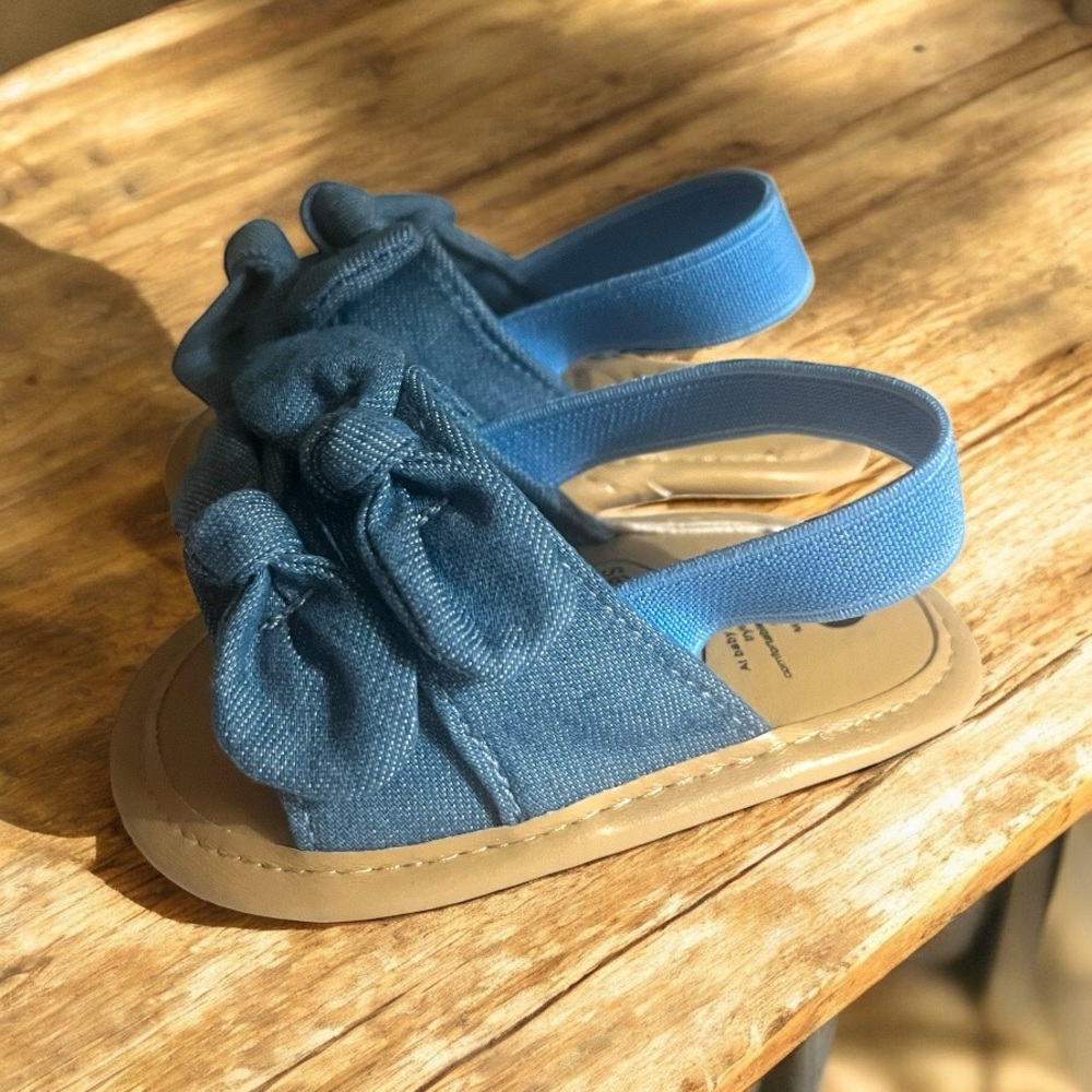 Blue Kids Sandals with Bow